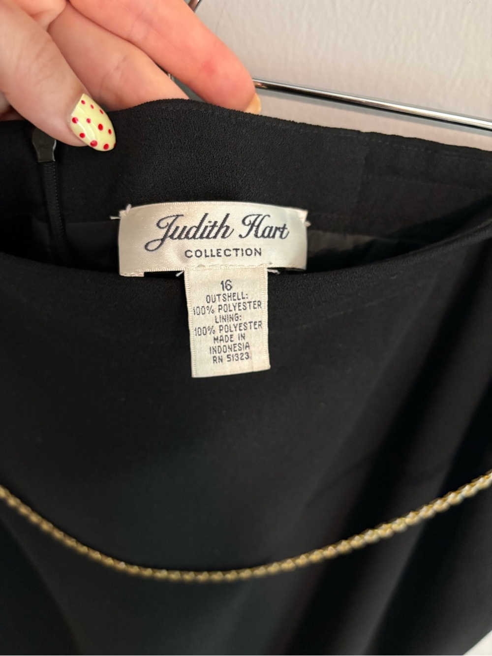 Black Maxi Skirt with Gold Chain Detail - Picture 3 of 3